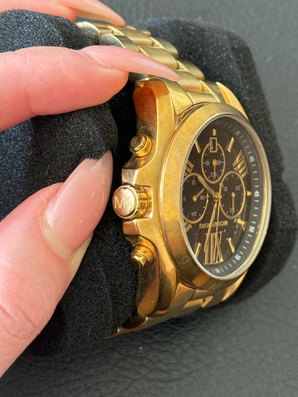 Unisex Chronograph Michael Kors Bradshaw Gold-Tone Stainless Steel Watch - Picture 3 of 4